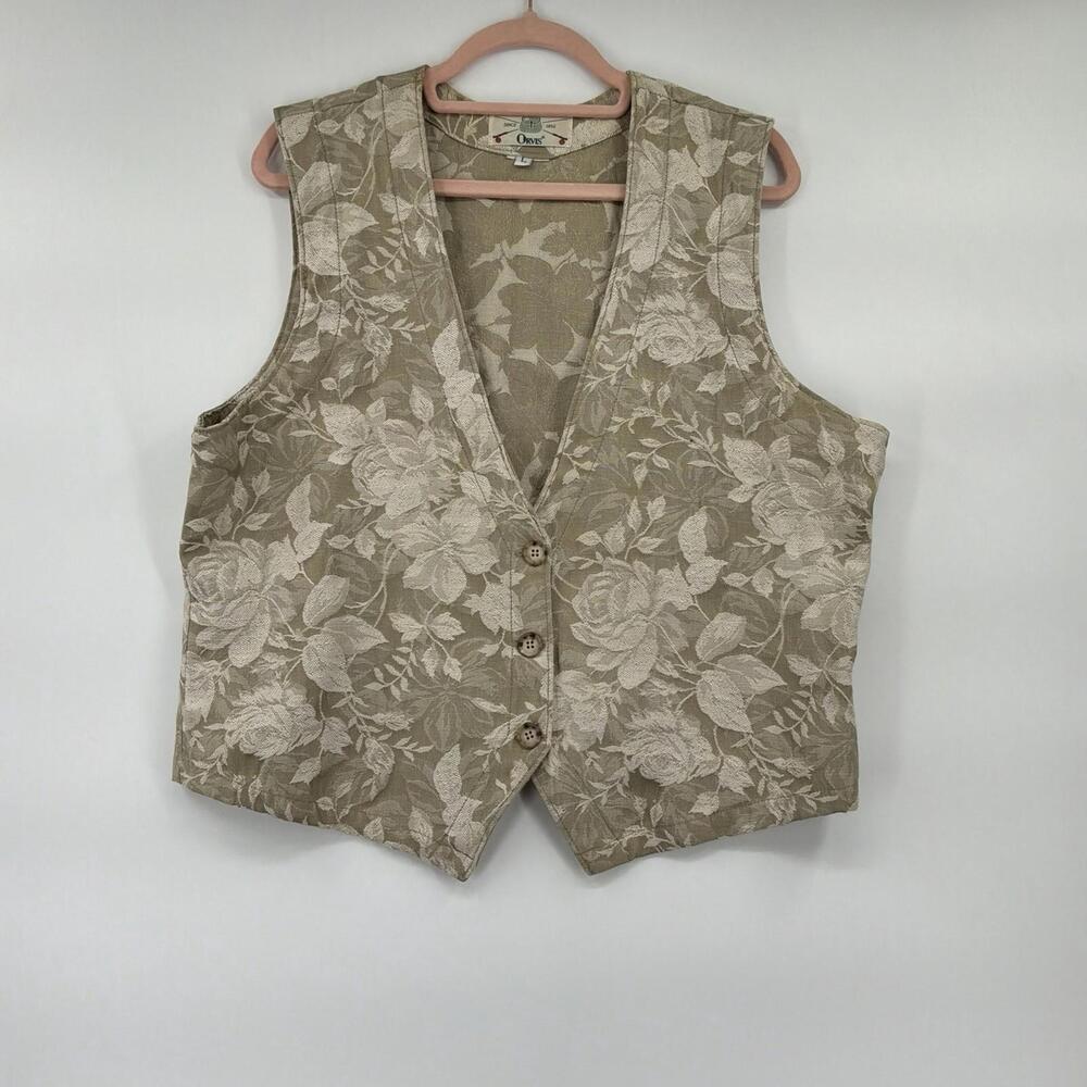 Orvis Beige Floral Vest